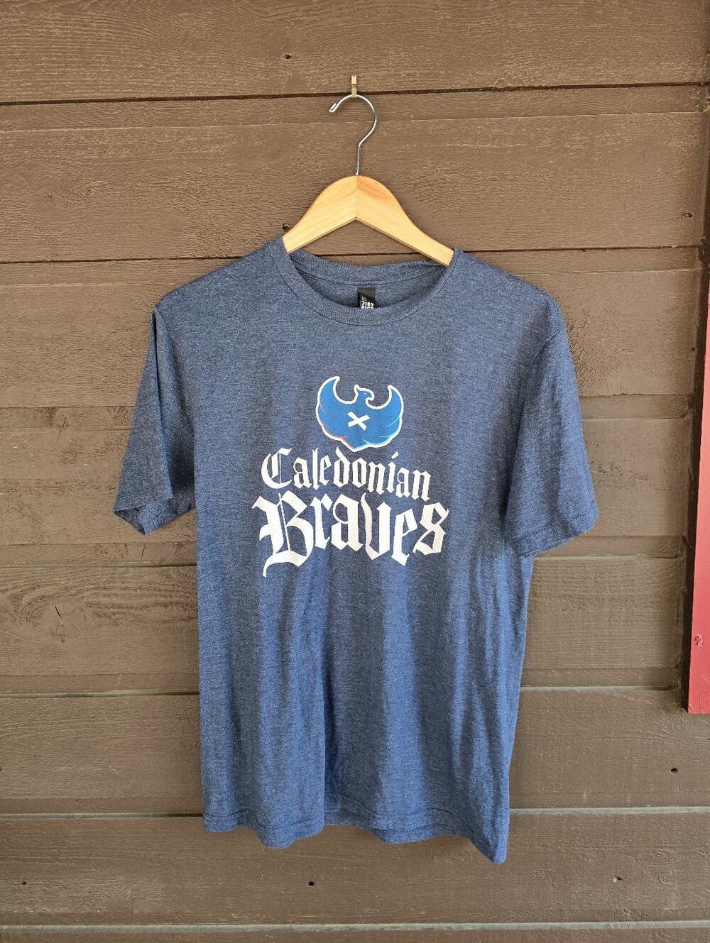 Caledonian Braves FC Scotland Soccer Graphic Tee Blue Heather Medium